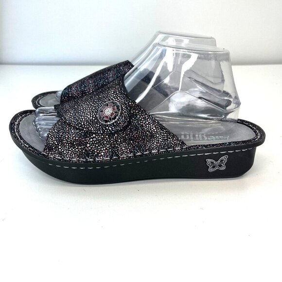 Alegria KYL -889xw Kylee Metallic Leather Upper Slide Sandals Wedge Slip On Shoe - Picture 2 of 12